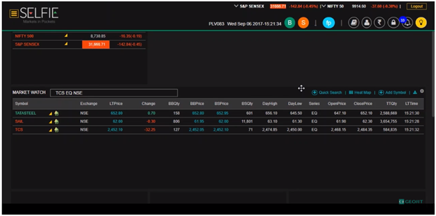 Geojit SELFIE Gold- Geojit Browser based Trading Platform